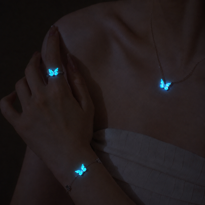 Set Mariposa Iluminada (PLATA 925)
