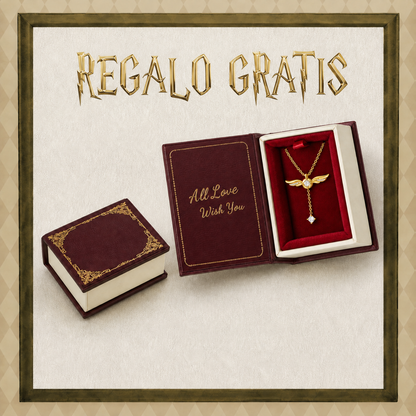 Collar Lariat Con Brillo y Alas Doradas