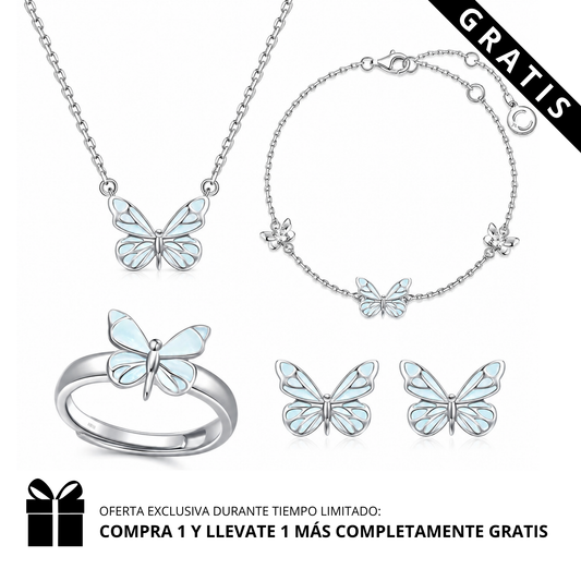 Set Mariposa Iluminada (PLATA 925)